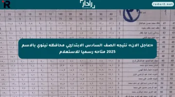 «عاجل الآن» نتيجة الصف السادس الابتدائي محافظة نينوى بالاسم 2025 متاحة رسميا للاستعلام